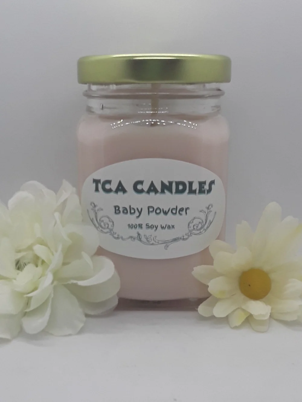 Baby Powder Scented Soy Candle - Pale Pink
